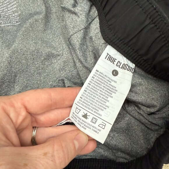 True Classic Black Performance Lined Swim Trunks Shorts with Pockets Mens Large - Picture 4 of 9